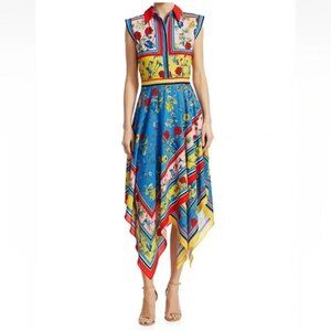 Alice + Olivia Farrah Collared Handkerchief Dress - Size 6